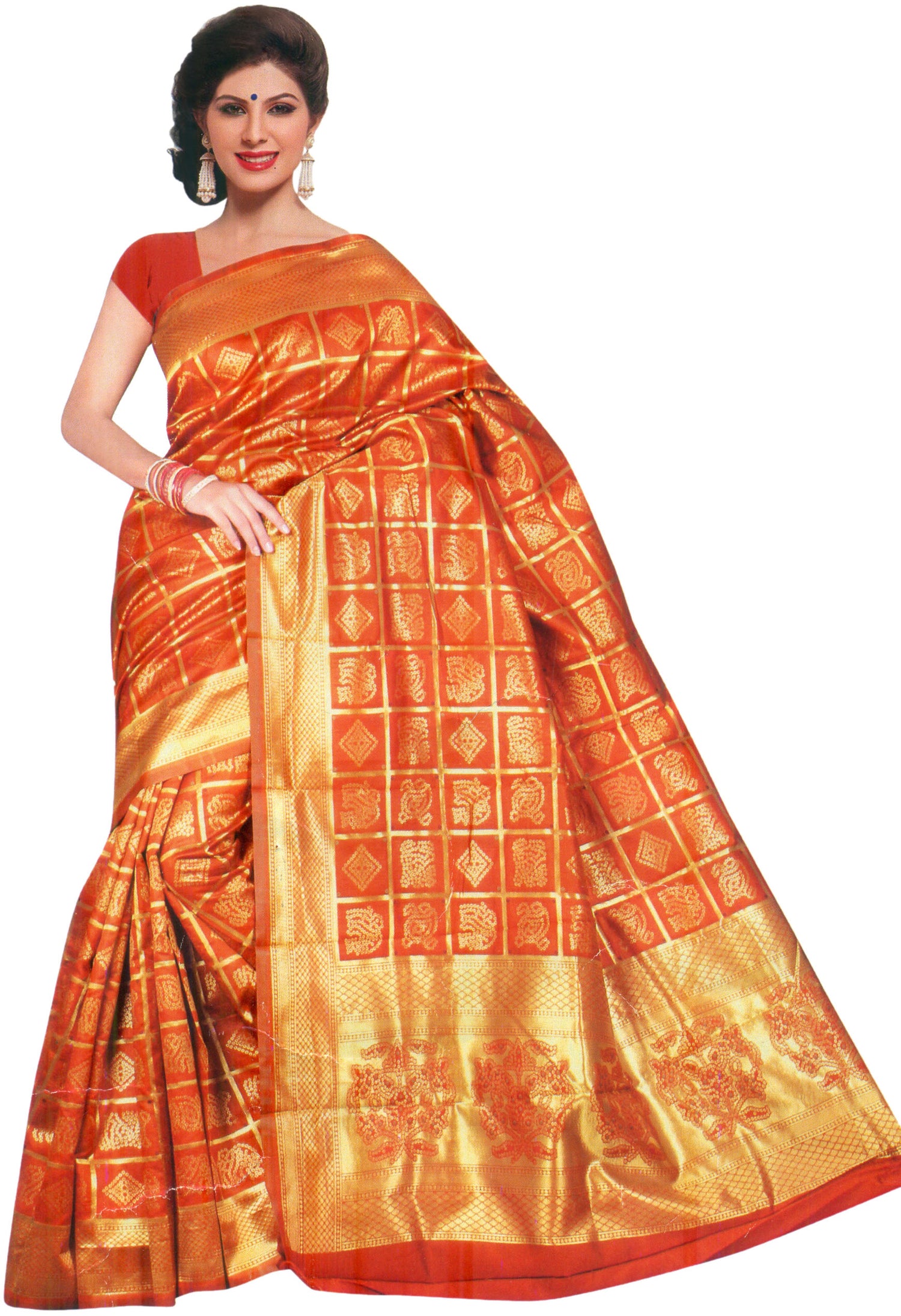 Bandhani Gharchola Sari with Zari Weave and Tie-Dye Motifs