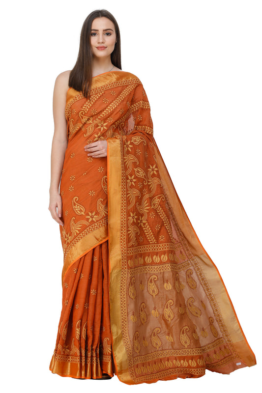 Saree from Lucknow with Chikan Embroidery by Hand