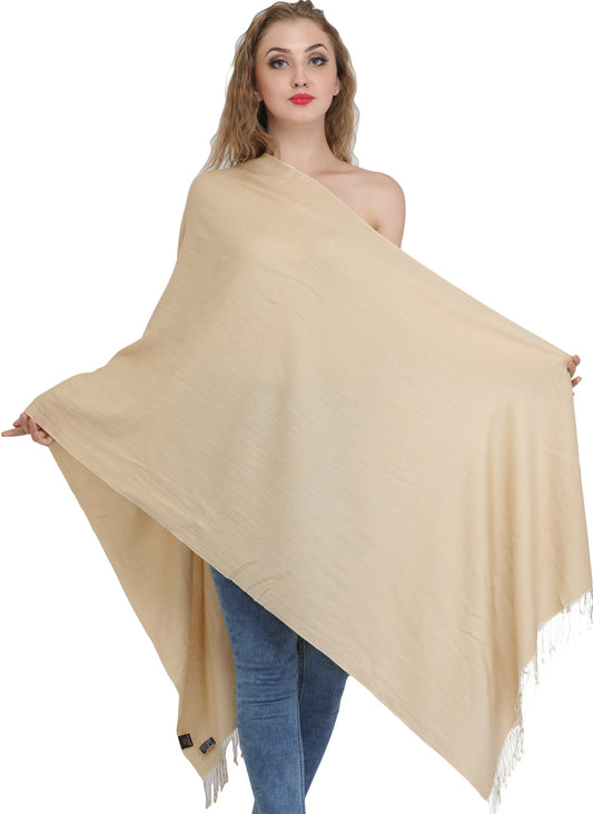 Plain Cashmere Silk Stole from Nepal