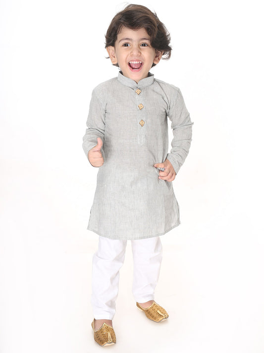 Pure Cotton Ethnic Kurta Pajama Set For Kids